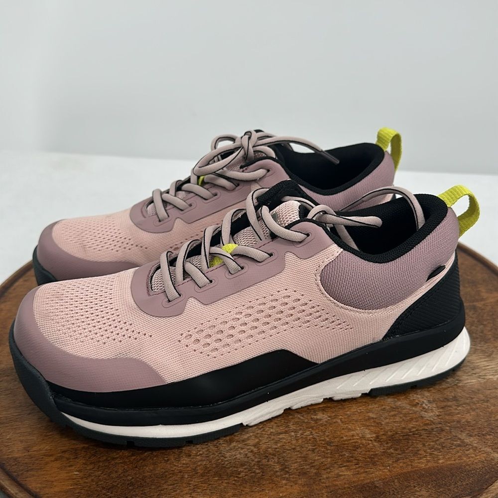 Bogs Shoes Wm 7.5 Sandstone KN Low Comp Toe Blush Pink Lace Up Work Safety